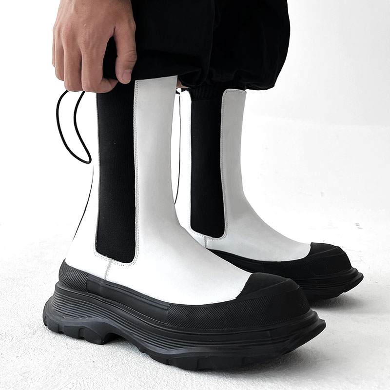 Men'S Shoes Black And White - Bottes de scène pour hommes, chaussures