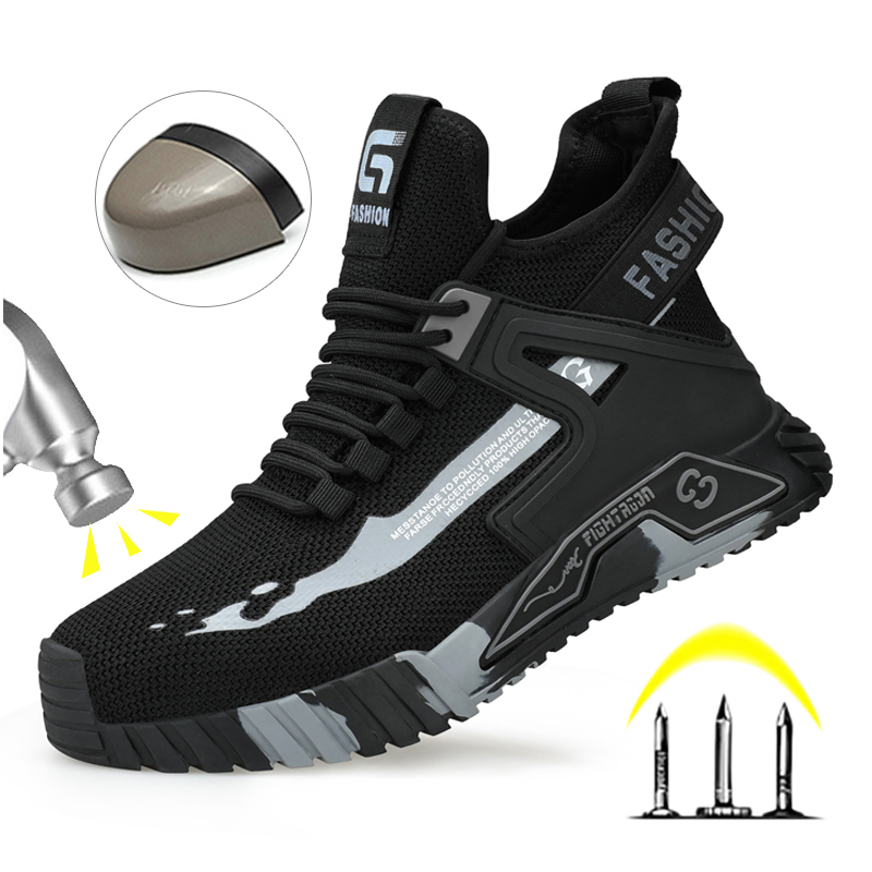 Work Boot Steel Toe - Chaussures de travail anti-perforation et anti-écrasement,