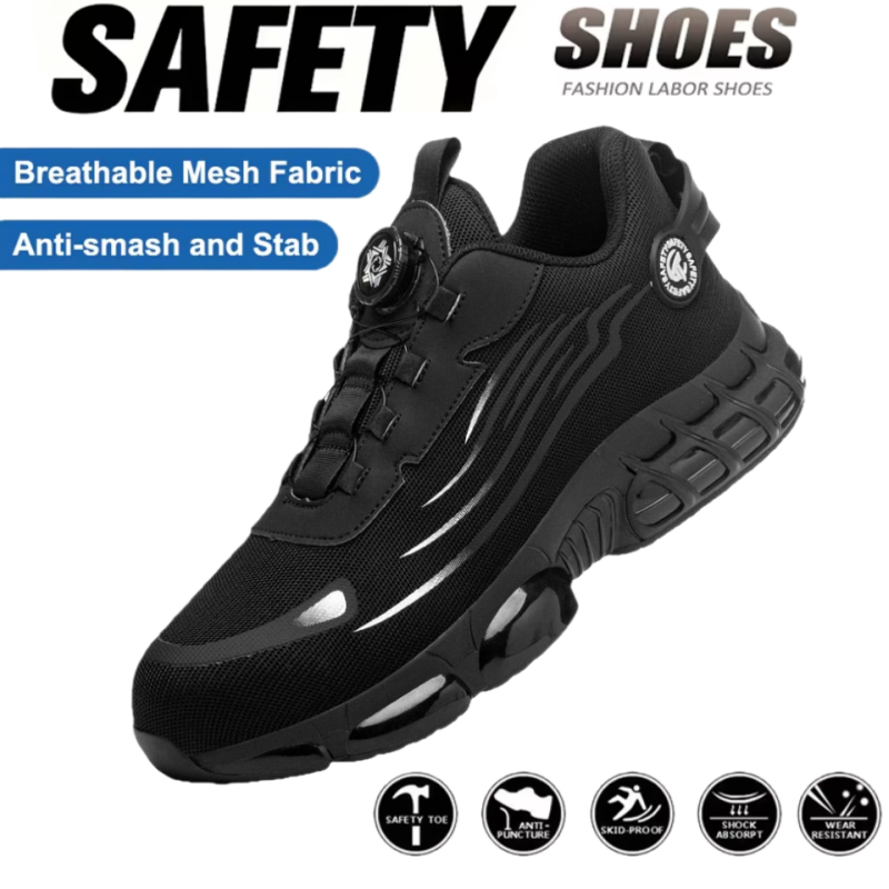Work Boot Steel Toe - Chaussures de sécurité industrielles respirantes, anti-perforation,