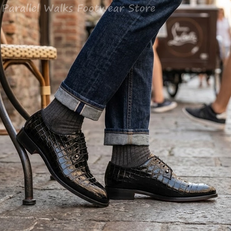 Men Shoes Oxford - Chaussures Oxford en cuir verni pour