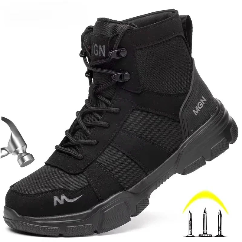 Work Boot Steel Toe - Chaussures de sécurité anti-écrasement pour hommes,