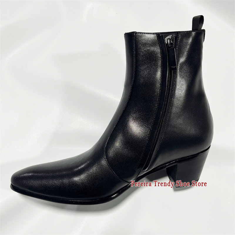 Men'S Shoes Black And White - Bottes Chelsea en cuir de vachette