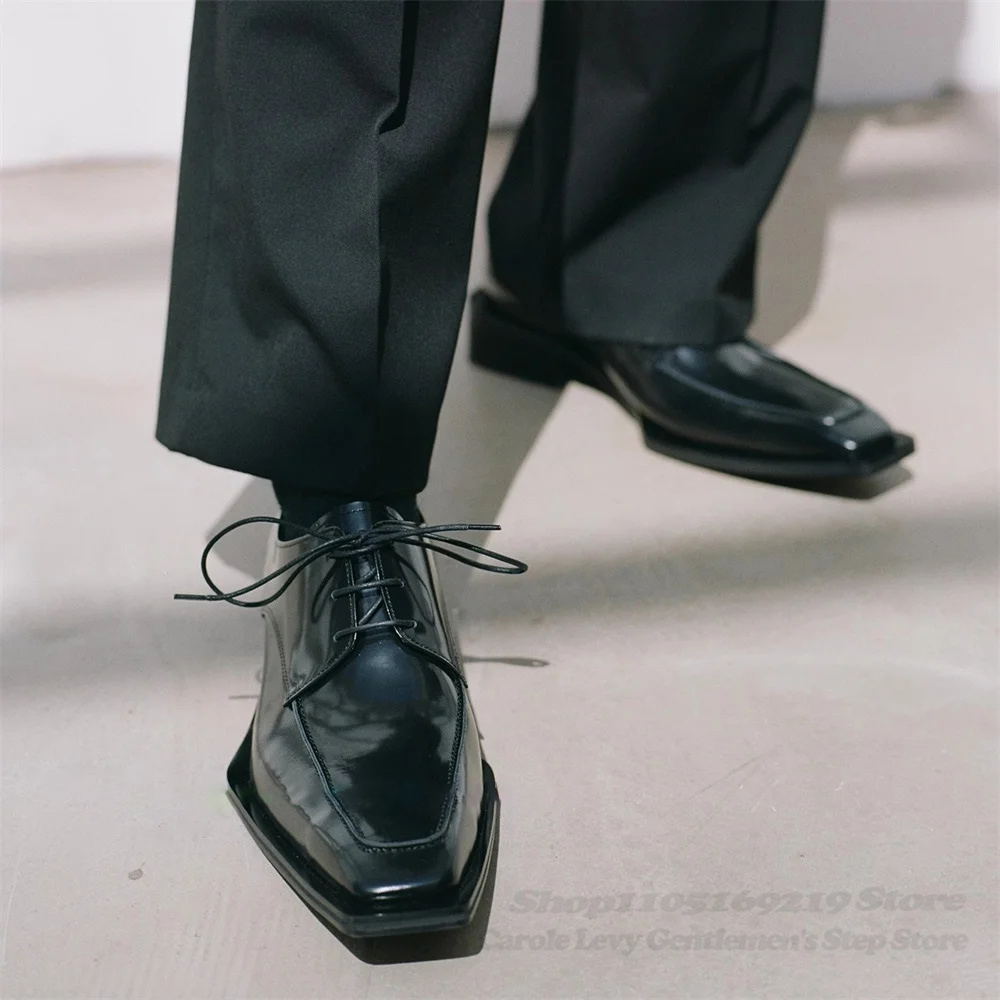 Men Shoes Oxford - Chaussures Derby en cuir verni noir