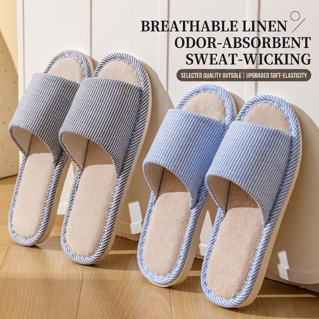 Men'S Shoes With Toes - Chaussons en lin respirant pour femmes