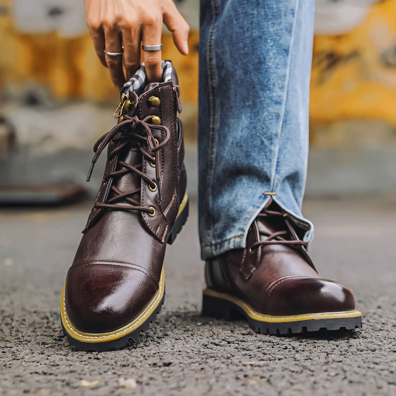 Bottes en cuir pour hommes, bo - Men Shoes Oxford avis et prix