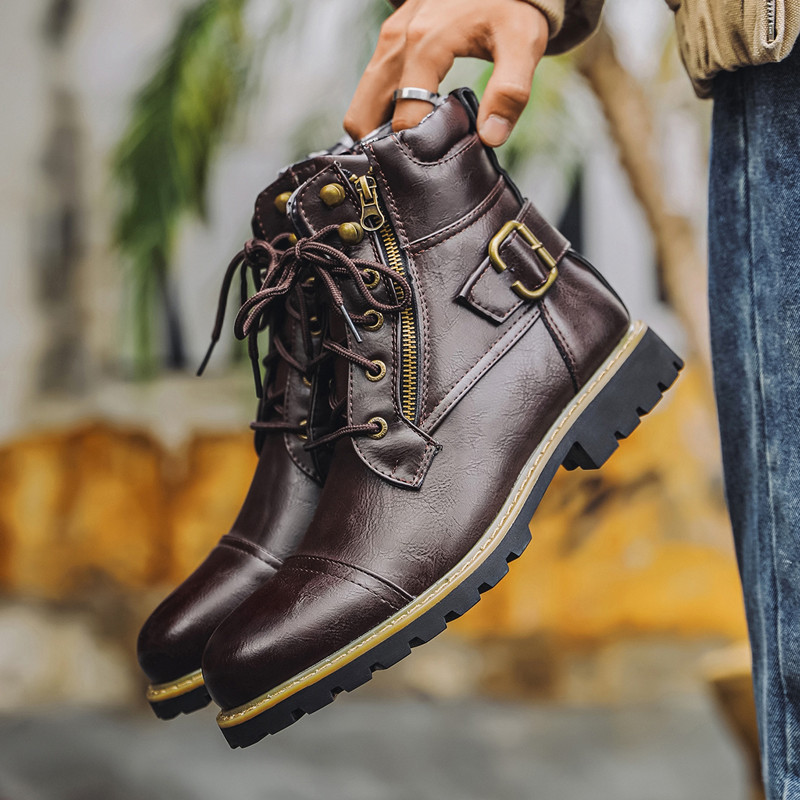Bottes en cuir pour hommes, bo - Men Shoes Oxford avis et prix