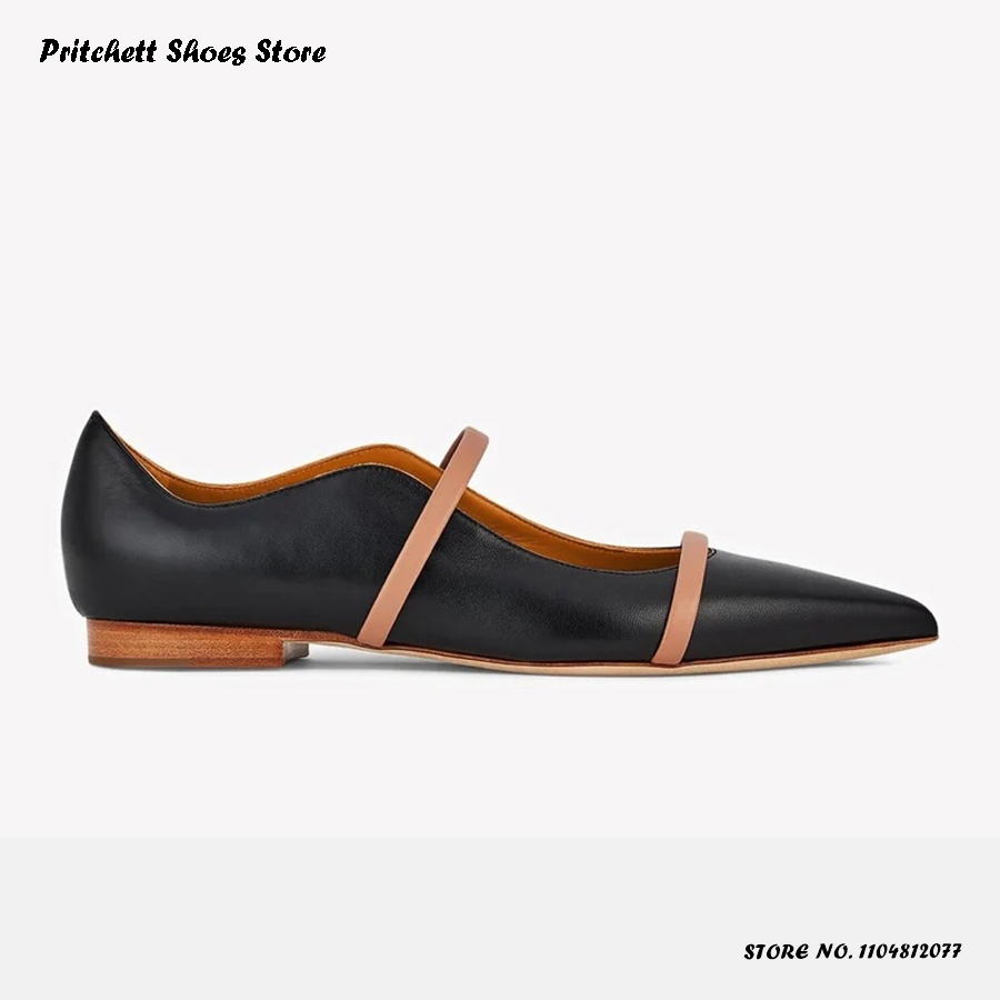 Ballerines en cuir à double br - Men'S Shoes With Toes avis et prix