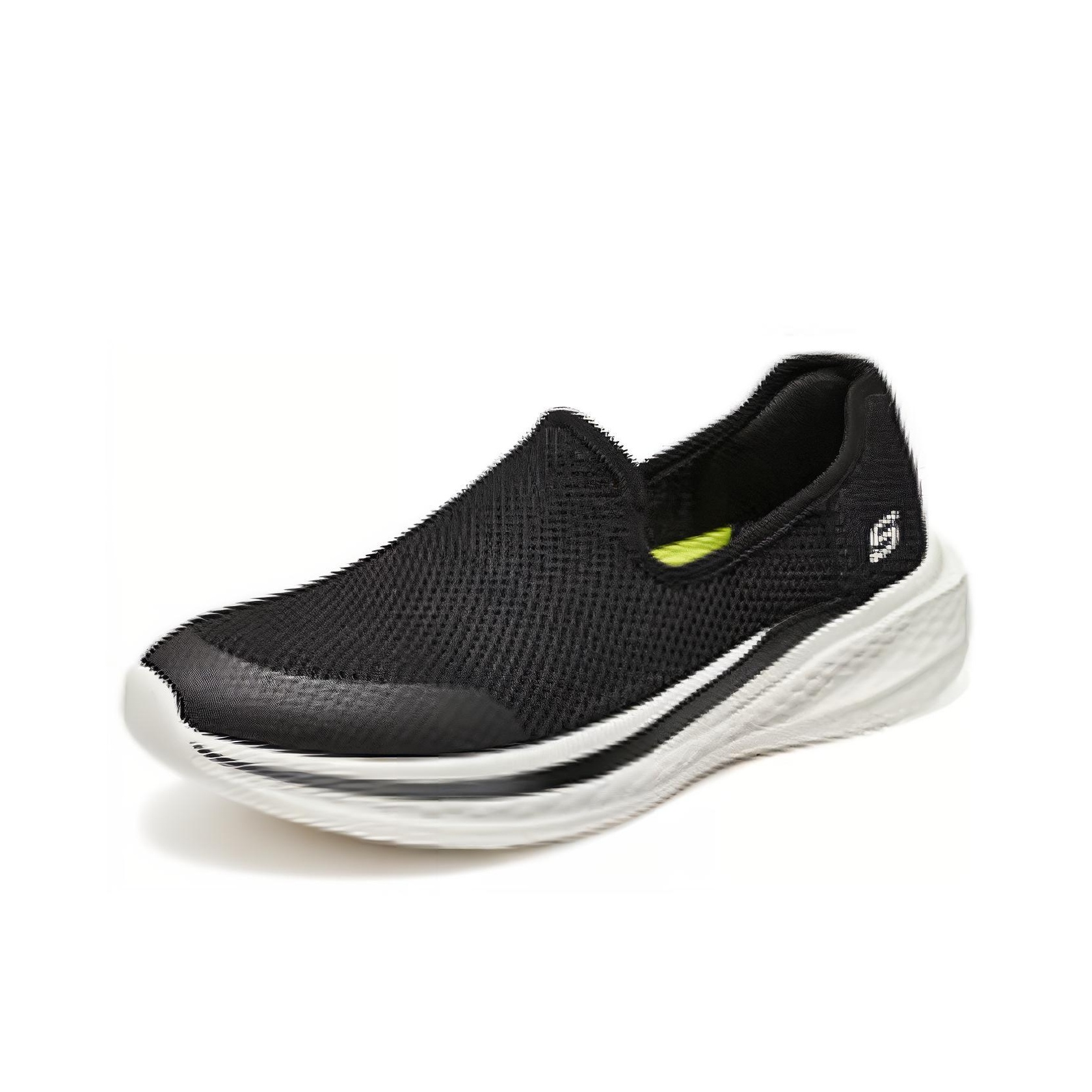 Skechers SLADE Chaussures bass - Men'S Shoes Black And White avis et prix