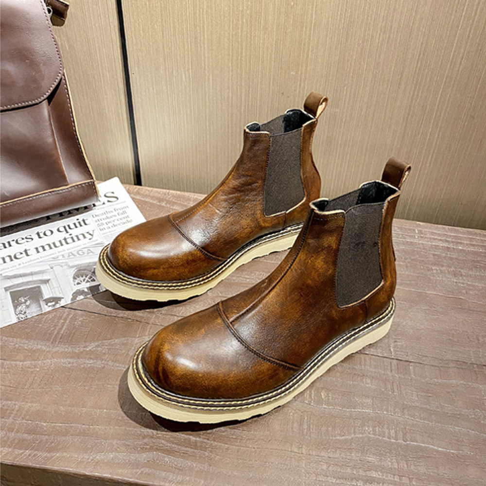 Bottes Chelsea rétro en cuir v - Men Shoes Oxford avis et prix