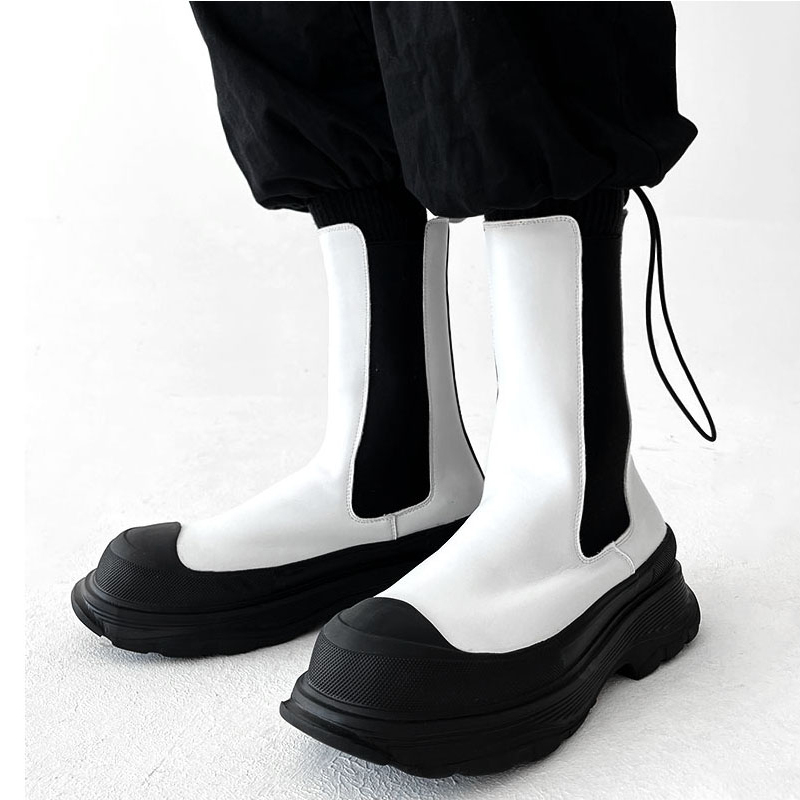 Bottes Chelsea hautes pour hom - Men'S Shoes Black And White avis et prix