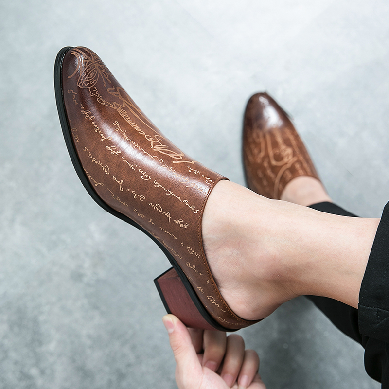 Mules en cuir marron pour homm - Men'S Shoes With Toes avis et prix