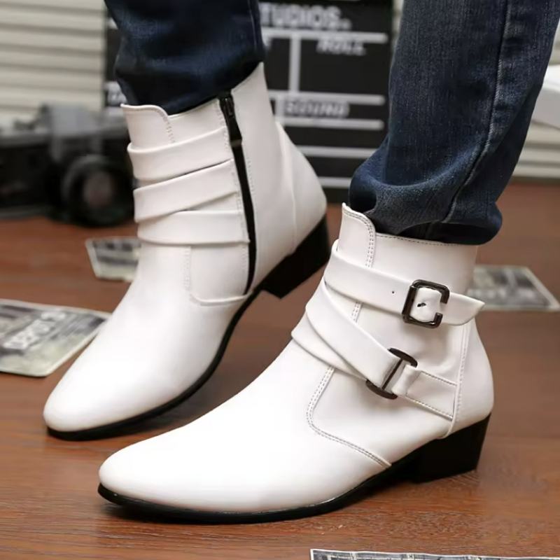 Bottines Chelsea en cuir de lu - Men'S Shoes Black And White avis et prix