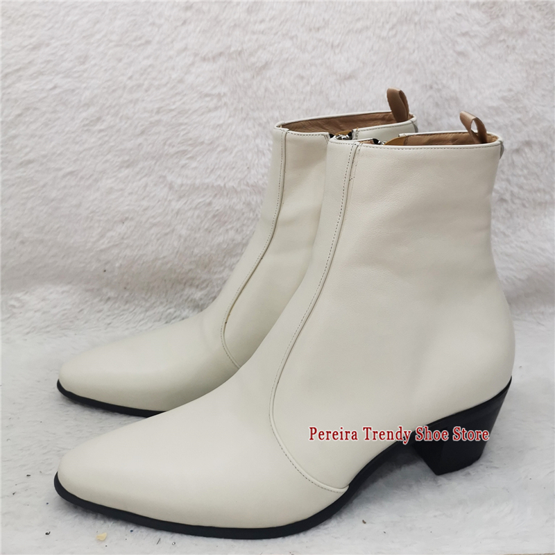 Bottes Chelsea en cuir de vach - Men'S Shoes Black And White avis et prix